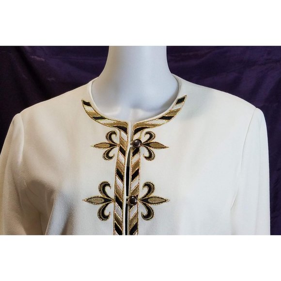 Bob Mackie Dressy Women's Medium Tunic Top Button Front - Picture 3 of 12